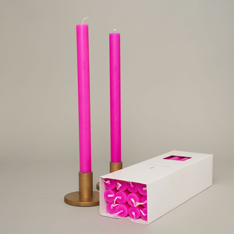 Fluoro Purple Box of 12 Dining Candles | True Grace