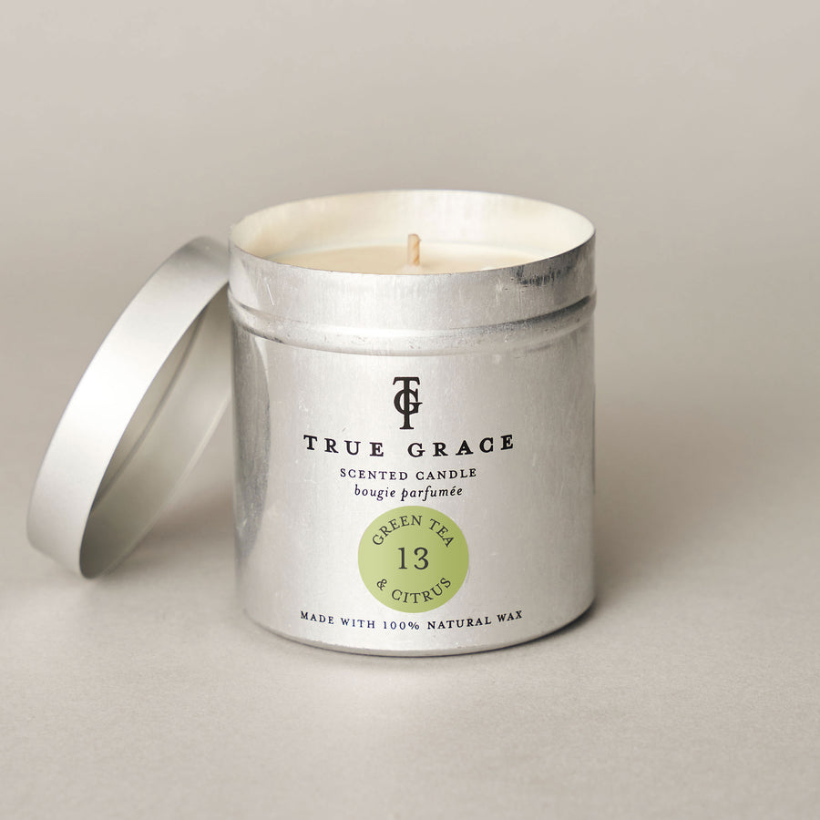 Green Tea & Citrus Tin Candle | True Grace