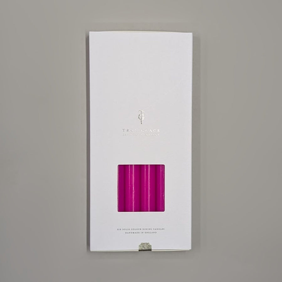 Fluoro Purple Box of 6 Dining Candles | True Grace