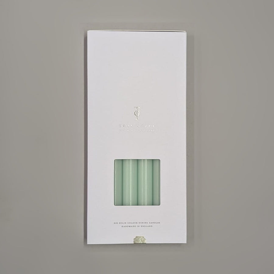 Eau de Nil Box of 6 Dining Candles | Makers Yard