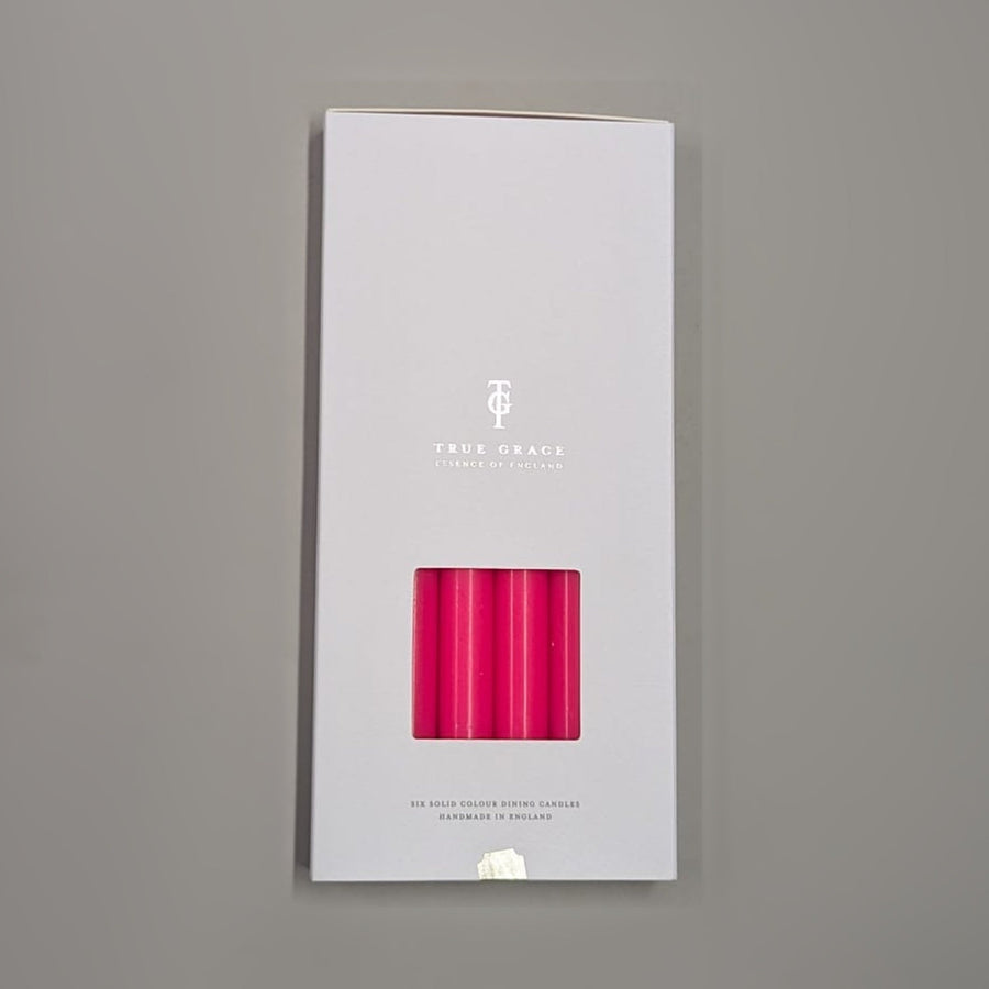 Fluoro Pink Box of 6 Dining Candles | Makers Yard