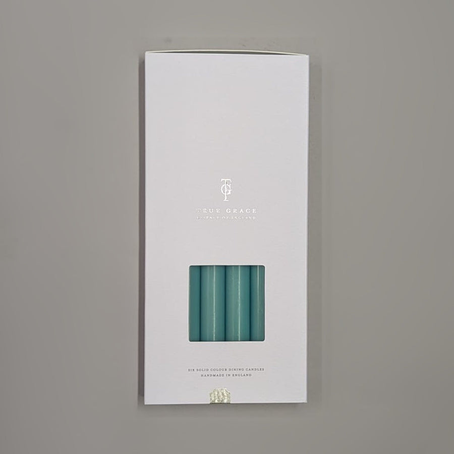 Turquoise Box of 6 Dining Candles | Makers Yard